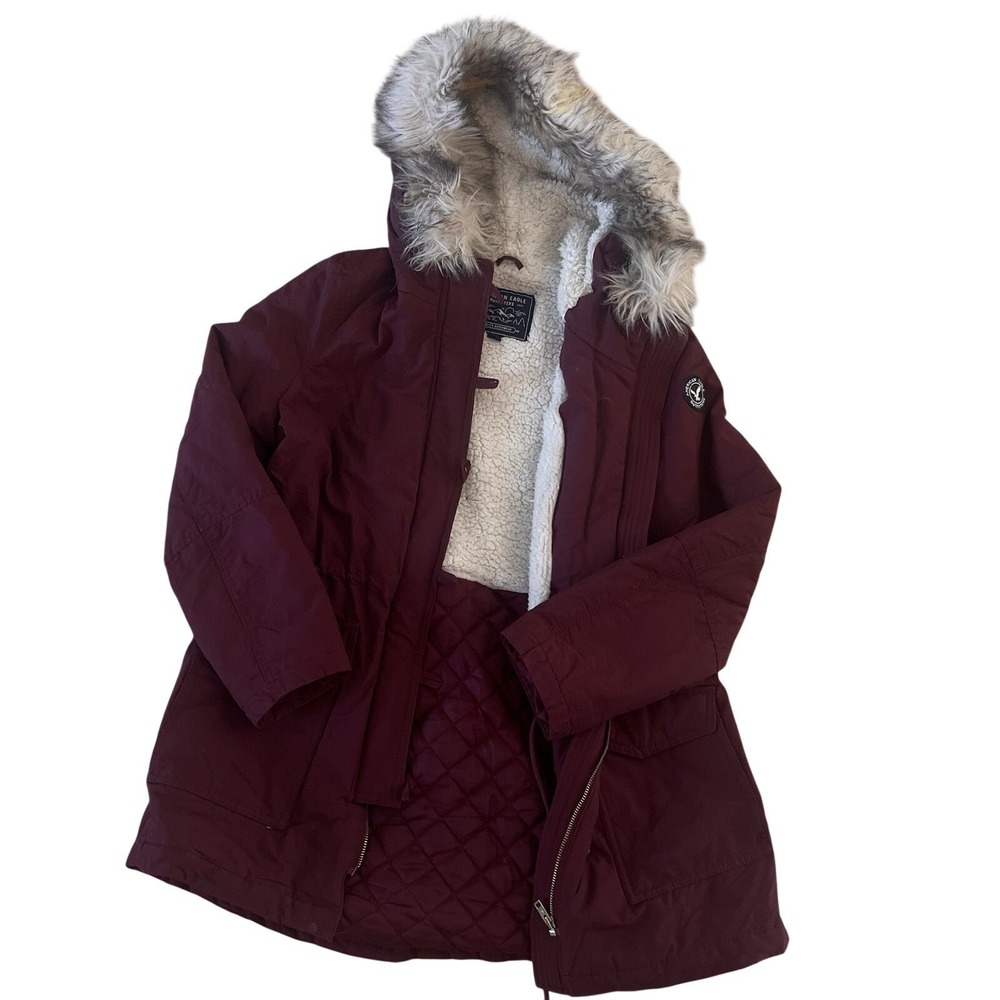 American Eagle Outfitters Parka Field Jacket‎ Faux Fur Hood Women's Large Sherpa